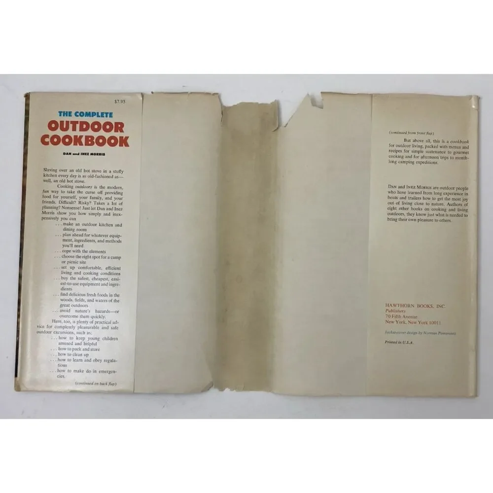 THE COMPLETE OUTDOOR COOKBOOK Dan Inez Morris Vtg 1970 DJ Picnic Camping Recipes
